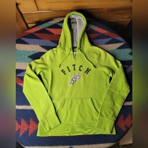 Abercrombie & Fitch Hooded Sweatshirt Womens Large Green Y2K Fitch 92 Logo
